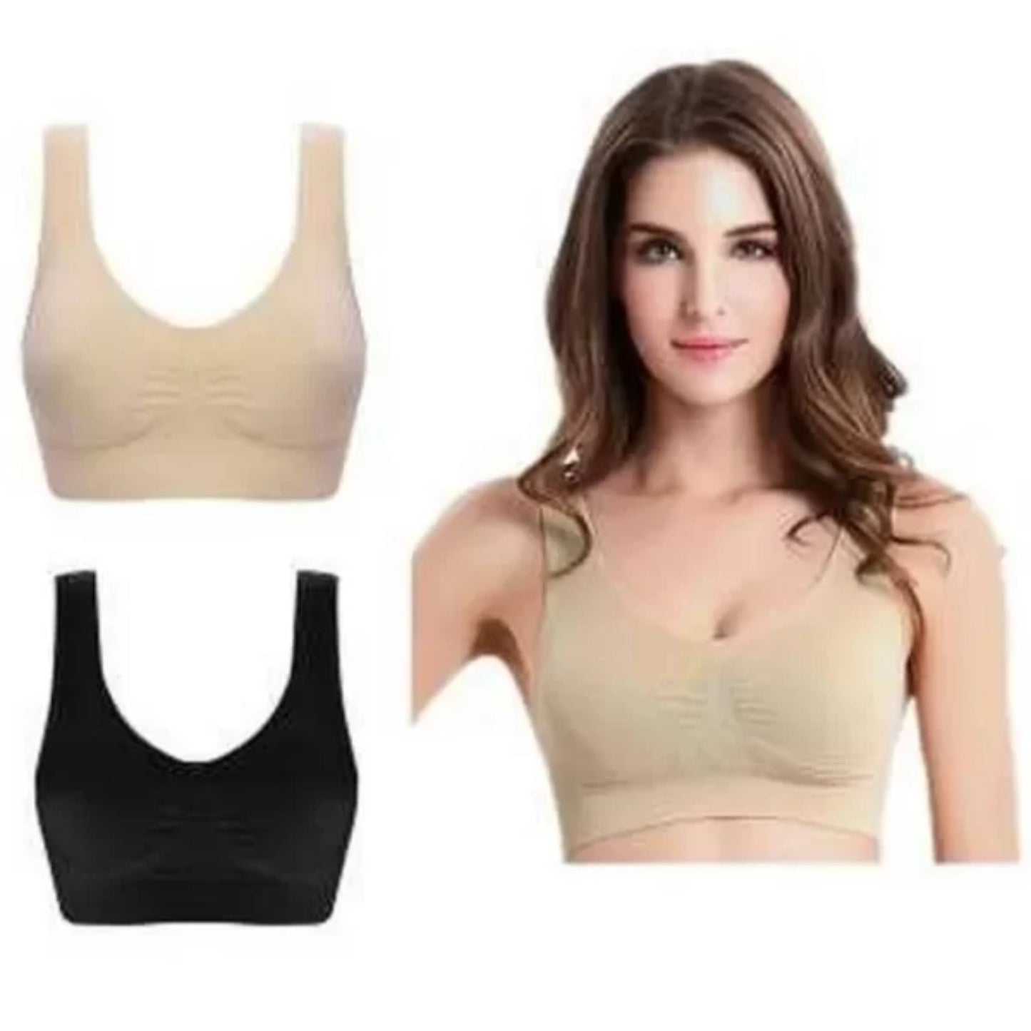 Comfort Fit Air Bras – Pack of 2 (Skin + Black)