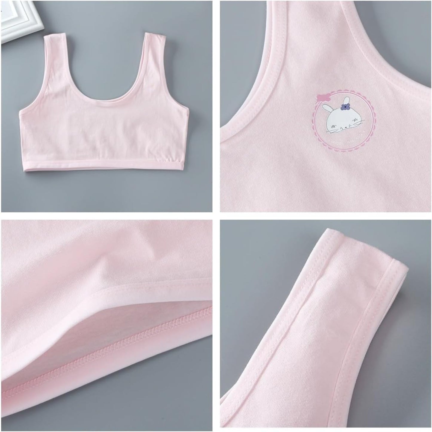 Pack of 3 Teenager Training Bras for Girls Soft Cotton, Breathable, and Comfortable Puberty Bras, Free Size, Stylish, and Durable